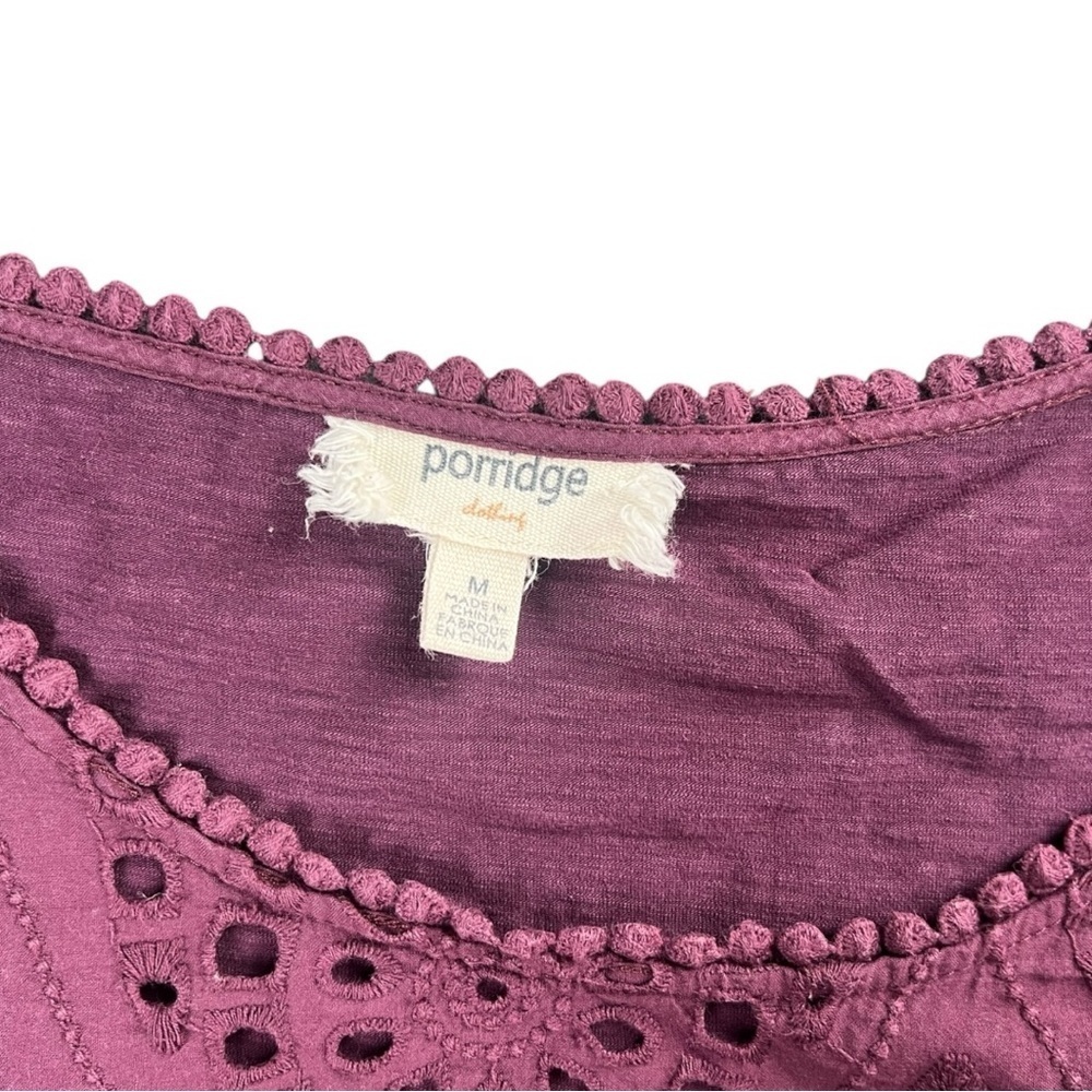 Anthropologie Porridge Women’s Short Sleeve Eyelet Lace Top In Size M - Picture 4 of 9